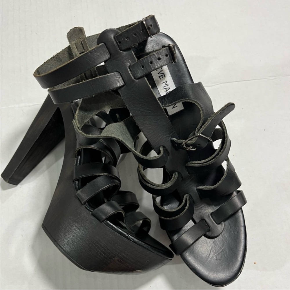 STEVE MADDEN MADE IN ITALY ODETTA LEATHER HEEL - Picture 5 of 16